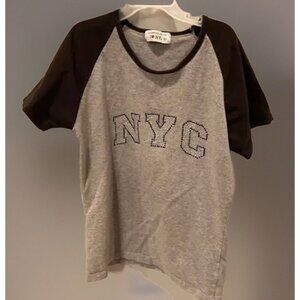 Girls XL Rhinestone NYC Grey Tee New York City